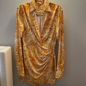 Bobbles and Lace orange and white mini dress